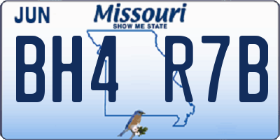 MO license plate BH4R7B