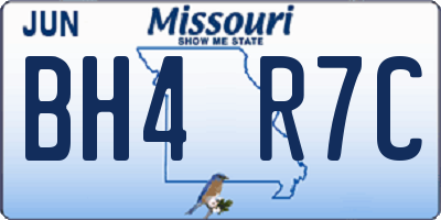 MO license plate BH4R7C