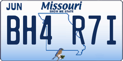 MO license plate BH4R7I