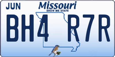 MO license plate BH4R7R