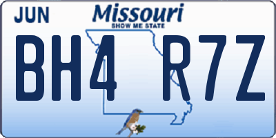 MO license plate BH4R7Z