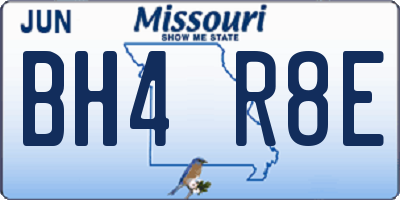 MO license plate BH4R8E
