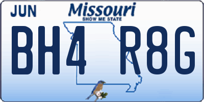 MO license plate BH4R8G