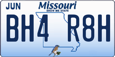 MO license plate BH4R8H