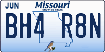MO license plate BH4R8N
