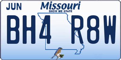MO license plate BH4R8W