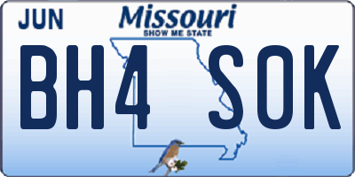 MO license plate BH4S0K
