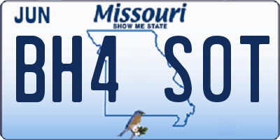 MO license plate BH4S0T