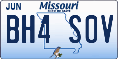 MO license plate BH4S0V