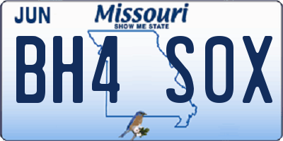 MO license plate BH4S0X