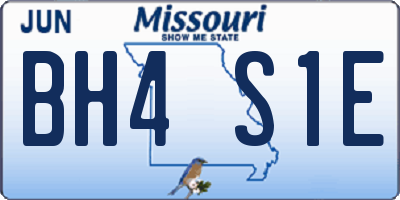 MO license plate BH4S1E