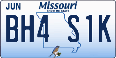 MO license plate BH4S1K