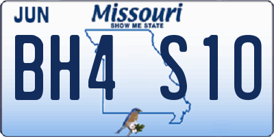 MO license plate BH4S1O