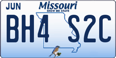 MO license plate BH4S2C