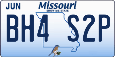 MO license plate BH4S2P
