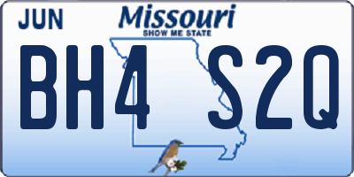 MO license plate BH4S2Q