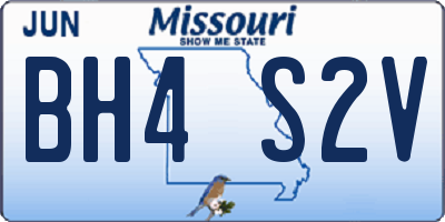 MO license plate BH4S2V