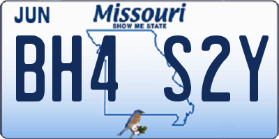 MO license plate BH4S2Y