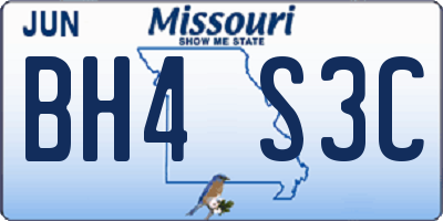MO license plate BH4S3C
