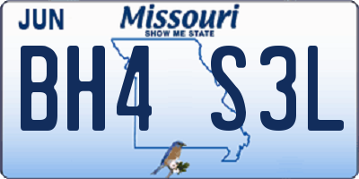 MO license plate BH4S3L