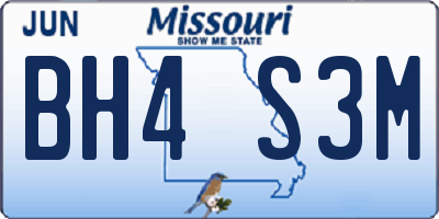 MO license plate BH4S3M