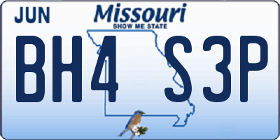MO license plate BH4S3P