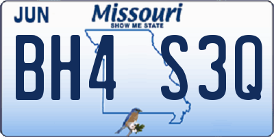 MO license plate BH4S3Q