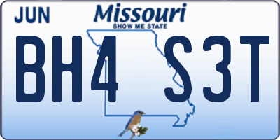 MO license plate BH4S3T