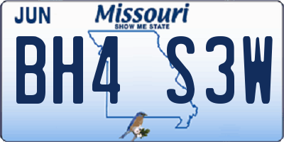 MO license plate BH4S3W