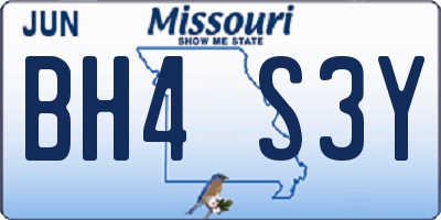 MO license plate BH4S3Y