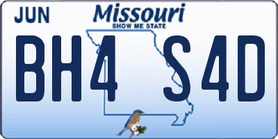 MO license plate BH4S4D