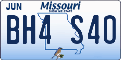 MO license plate BH4S4O
