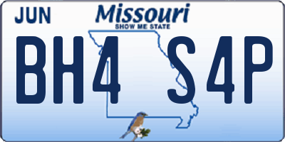 MO license plate BH4S4P