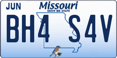 MO license plate BH4S4V