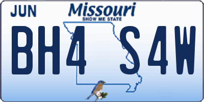 MO license plate BH4S4W