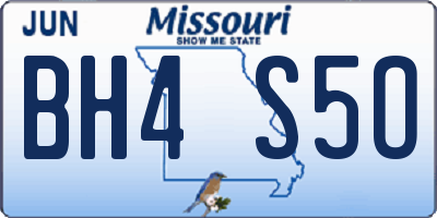 MO license plate BH4S5O