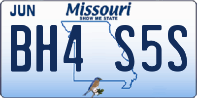 MO license plate BH4S5S