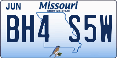 MO license plate BH4S5W