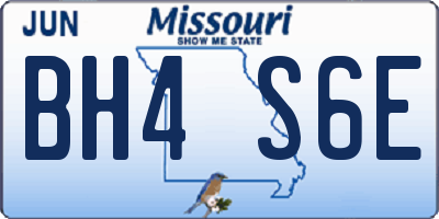 MO license plate BH4S6E