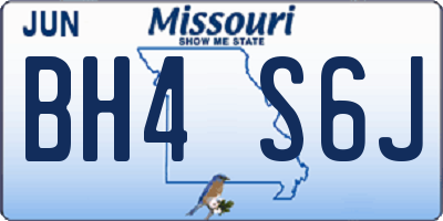 MO license plate BH4S6J