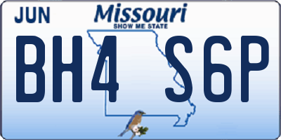 MO license plate BH4S6P