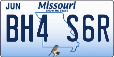 MO license plate BH4S6R