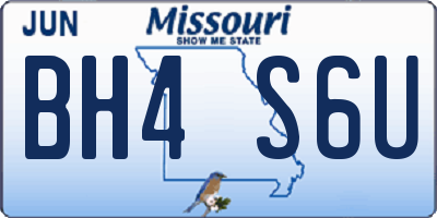 MO license plate BH4S6U