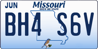 MO license plate BH4S6V