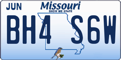 MO license plate BH4S6W