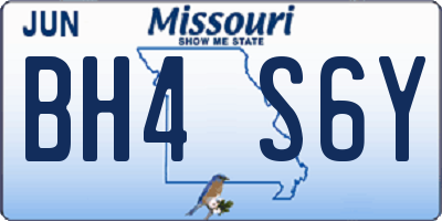 MO license plate BH4S6Y