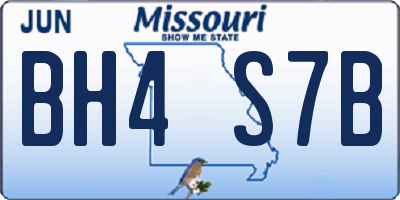 MO license plate BH4S7B