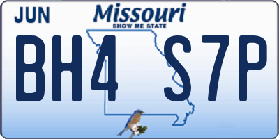 MO license plate BH4S7P