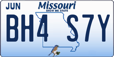 MO license plate BH4S7Y