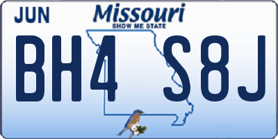 MO license plate BH4S8J